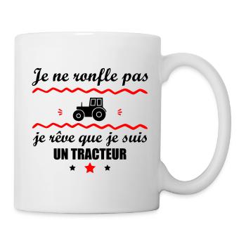 je ne ronfle pas je suis un tracteur, agriculteur - Mug blanc - blanc - Droite