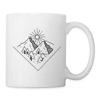 Berglandschaft mit Sonne - Tasse - Weiß - Rechts