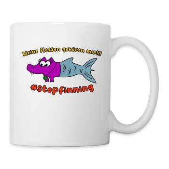 Meine Flossen gehören mir! Stop finning !!! - Tasse - Weiß - Rechts
