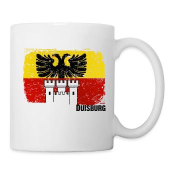 Duisburg Flagge Symbol Emblem - Tasse - Weiß - Rechts