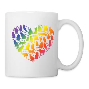 Cœur de chats - Arc-en-ciel - Mug blanc - blanc - Droite