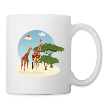 Mother and baby giraffe - Mug - white - Right