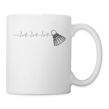 Battement de Coeur Passion Pour Sport badminton - Mug blanc - blanc - Droite