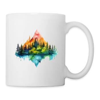 Nature Aventure Nature Montagnes Forêt Arbres Colorés - Mug blanc - blanc - Droite
