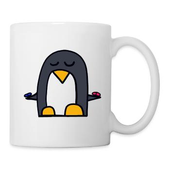 rote Pille oder blaue Pille? Pinguin aus der Matri - Tasse - Weiß - Rechts