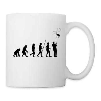 Angler Fischer Angeln Evolution schwarz - Tasse - Weiß - Rechts