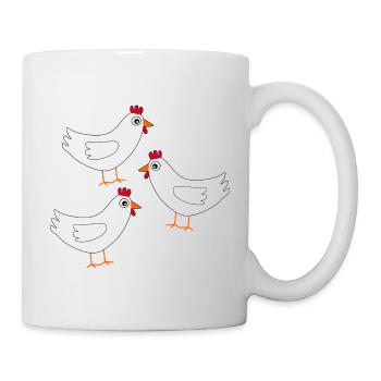 Huhn weiß weiße Hühner Hennen Ostern - Tasse - Weiß - Rechts