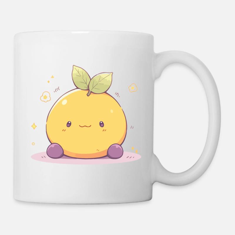 Mignon Chibi Kawaii Citron - Citron Mignon - Mug blanc - blanc