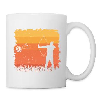 Bow Archer Arrow Retro Idée cadeau - Mug blanc - blanc - Droite