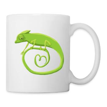 Chamäleonkringel mit Herz - Tasse - Weiß - Rechts