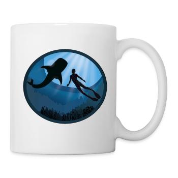 Taucher mit Walhai - Tasse - Weiß - Rechts