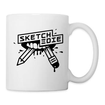 Sketch or Die Mouth (BW edition) - Mug - white - Right