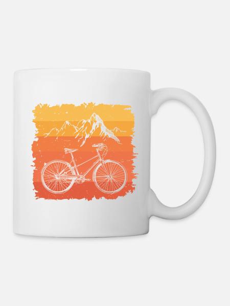 Bicycle Cyclist Wheel Retro Gift Idea - Mug - white
