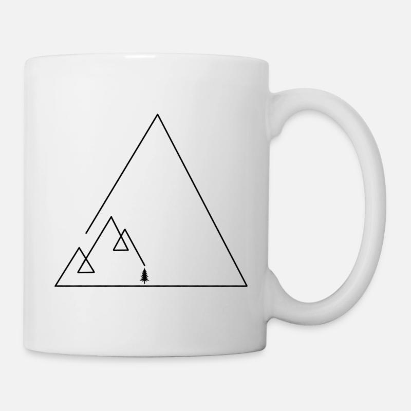 Geometric mountains with trees 🌲 - Tasse - Weiß