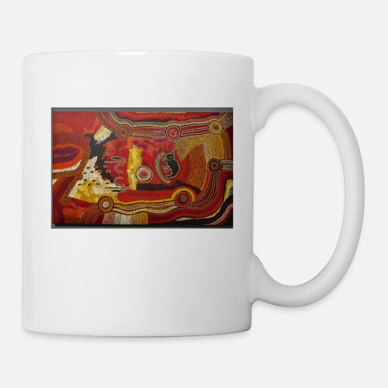 Gelbe rote Linien der Aborigines - Tasse - Weiß