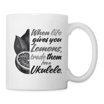 When life gives lemons trade for a Ukulele - Tasse - Weiß - Rechts