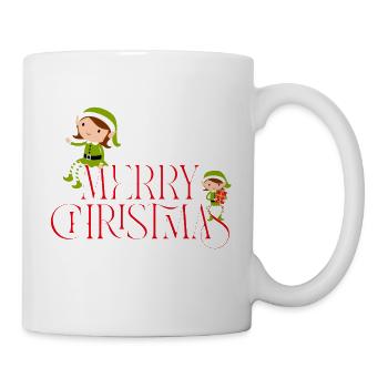 Merry Christmas - Weihnachtselfen - Tasse - Weiß - Rechts
