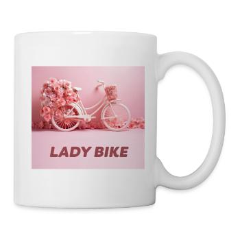 Lady Bike ist ein cooles Design für Radfahrerinnen - Tasse - Weiß - Rechts