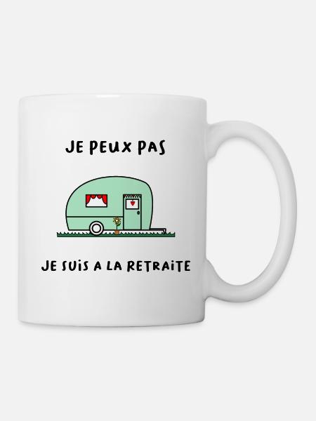 RETRAITE. RETRAITE. RETRAITEE. JE PEUX PAS - Mug blanc - blanc