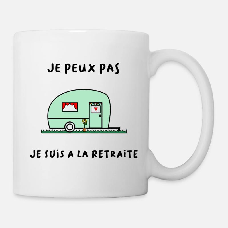 RETRAITE. RETRAITE. RETRAITEE. JE PEUX PAS - Mug blanc - blanc