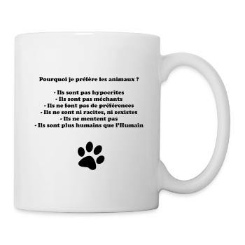 Amour des Animaux - Mug blanc - blanc - Droite