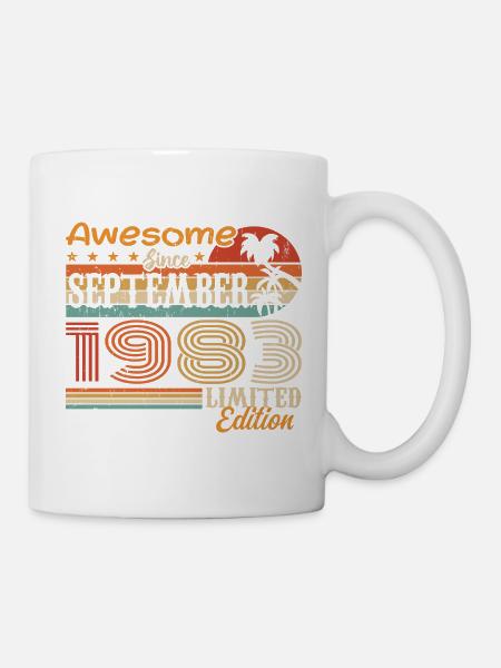 September 1983 - Geburtstag 1983 September - Tasse - Weiß