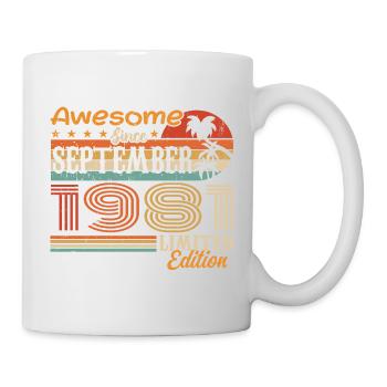 September 1981 - Geburtstag 1981 September - Tasse - Weiß - Rechts