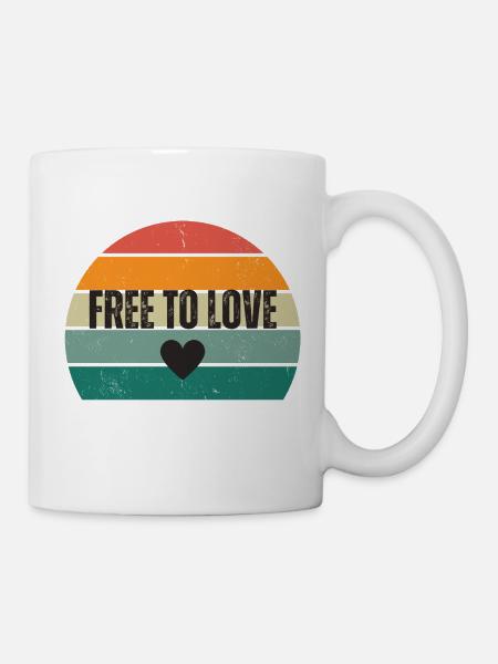 Free to love - Tasse - Weiß