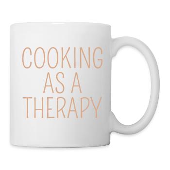 cooking as a therapy Design mit Bedeutung - Tasse - Weiß - Rechts