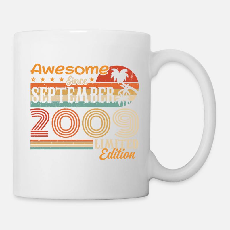 2009 September Vintage Geburtstagsgeschenk 2009 - Tasse - Weiß
