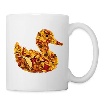 Ente Herbstlich Herbstlaub - Tasse - Weiß - Rechts