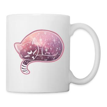 Mignon Magical Cat Doodle avec Galaxy Stars - Mug blanc - blanc - Droite