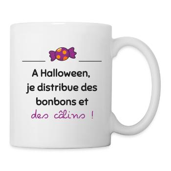 A Halloween, je distribue des câlins | Idée cadeau - Mug blanc - blanc - Droite