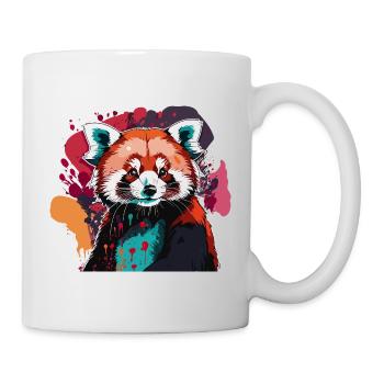 Red panda paint splater - Mug - white - Right