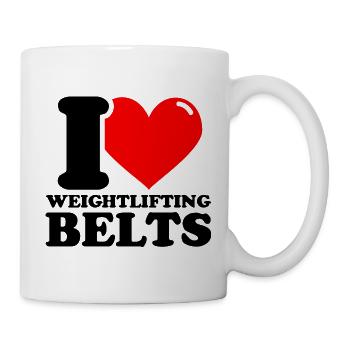 J’aime la ceinture d’haltérophilie - Fitness Haltérophilie - Mug blanc - blanc - Droite