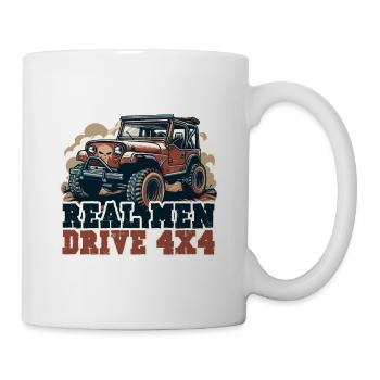 LES VRAIS HOMMES CONDUISENT UN VÉHICULE 4X4 - Mug blanc - blanc - Droite