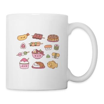 Niedliches japanisches Essensset Ramen Sushi Curry und mehr - Tasse - Weiß - Rechts