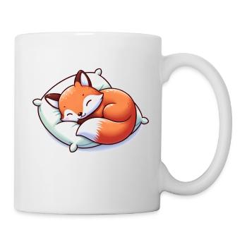 Schlafender Baby Fuchs - Tasse - Weiß - Rechts