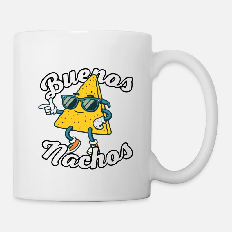 Nachos - Spanisch mit Wortwitz: "Buenos Nachos" - Tasse - Weiß