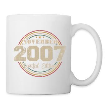 Cadeau D'anniversaire, Vintage Né En Novembre 2007 - Mug blanc - blanc - Droite
