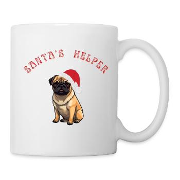 Modèle de Noël chien carlin - Mug blanc - blanc - Droite