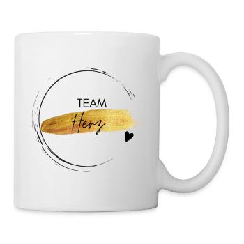 Team Herz - positives Denken - Affirmationen - Tasse - Weiß - Rechts