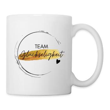 Team Glückseligkeit - positives Denken - Tasse - Weiß - Rechts