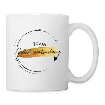 Team Selbstverantwortung - positives Denken - Tasse - Weiß - Rechts