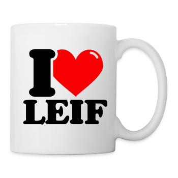 J'adore le prénom Leif - Mug blanc - blanc - Droite