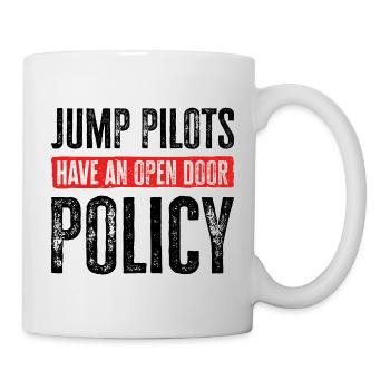 Les pilotes de saut ont une politique de porte ouverte - Parachutisme - Mug blanc - blanc - Droite