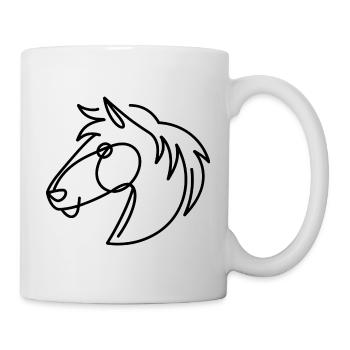 Cheval Ligne Art - Élégance Simple - Mug blanc - blanc - Droite