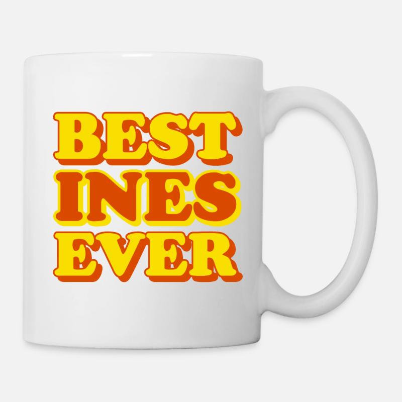 Ines Prénom Drôle Cadeau - Mug blanc - blanc