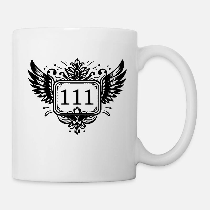 Engelszahl 111 Flügel - Tasse - Weiß