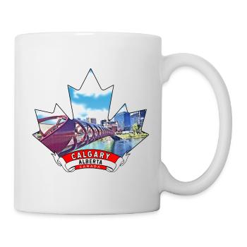 Calgary, Alberta Canada Maple Leaf - Mug - white - Right